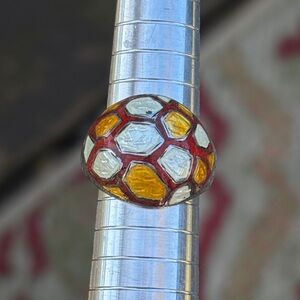 Siam sterling silver enameled ring